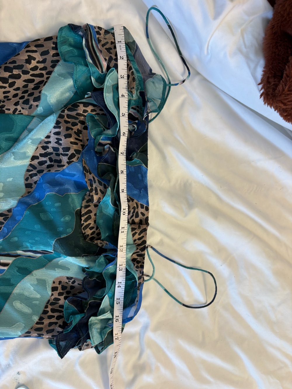 Anthropologie Hutch Teal and Navy Ocean Mixed-Print Maxi Dress 8 - Picture 5 of 10